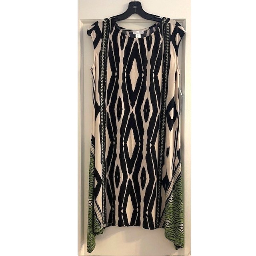 LONDON TIMES Geometric Asymmetric Dress NWT Size P 14